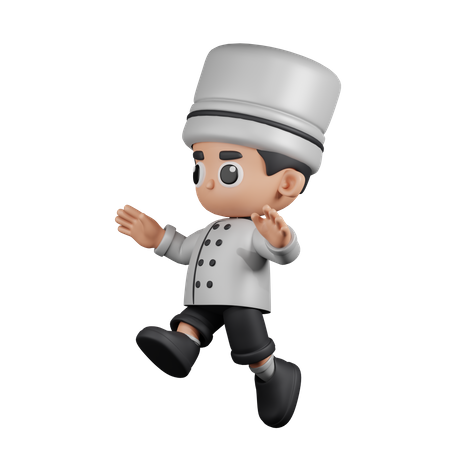 Jumping Chef  3D Illustration
