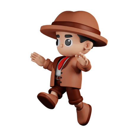 Jumping Detective  3D Icon