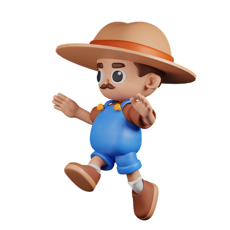 Jumping Farmer  3D Icon