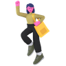jumping girl 3d illustration