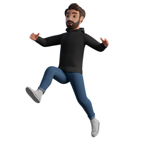 Jumping man  3D Illustration