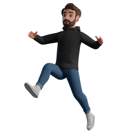 Jumping man  3D Illustration