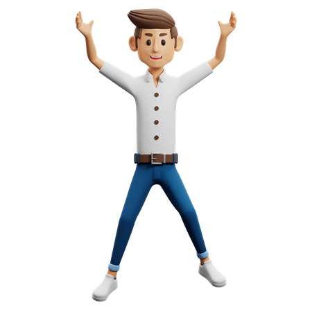 Jumping Man  3D Illustration