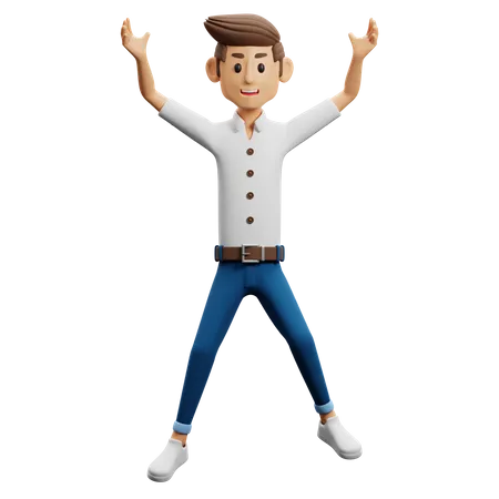 Jumping Man  3D Illustration