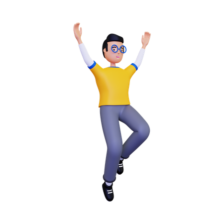 Jumping man 3D Illustration