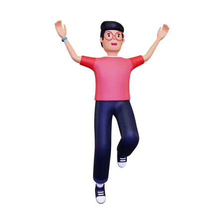 3 D Man Jump Concept 3D Illustration