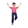 3d jumping man illustration