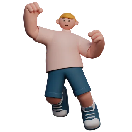 Jumping Student 3 D Character 3D Illustration