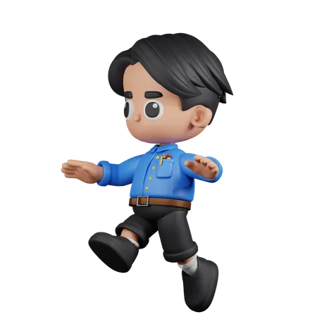 Jumping Teacher  3D Illustration