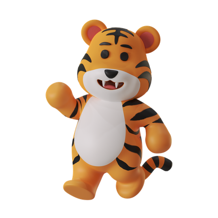 Jumping Tiger  3D Icon