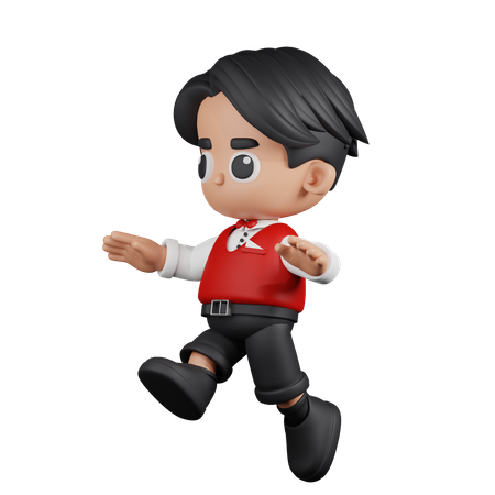 Jumping Waitress  3D Icon