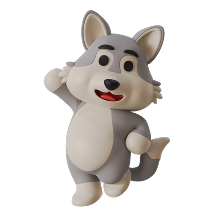 Jumping Wolf  3D Icon