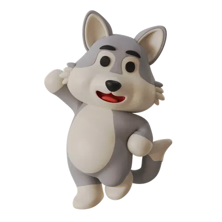Jumping Wolf  3D Icon