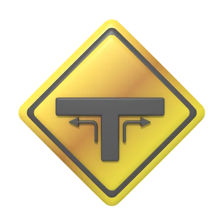 Junction Left And Right Sign 3D Icon