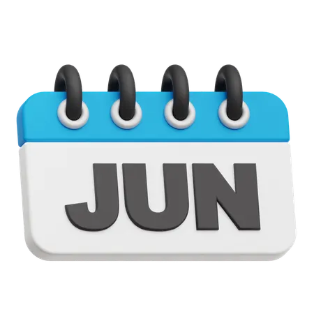 June Calendar  3D Icon
