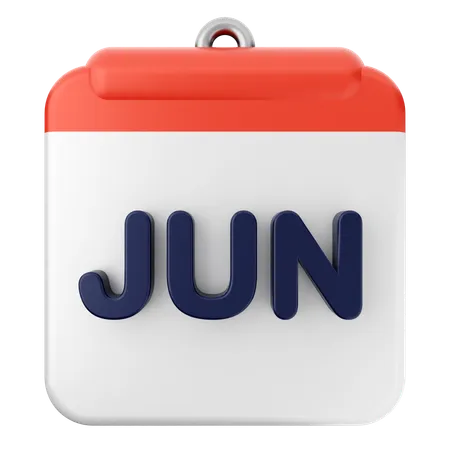 June Calendar  3D Icon