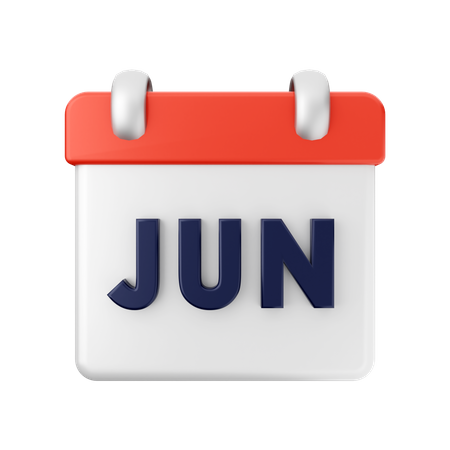 June Calendar  3D Illustration