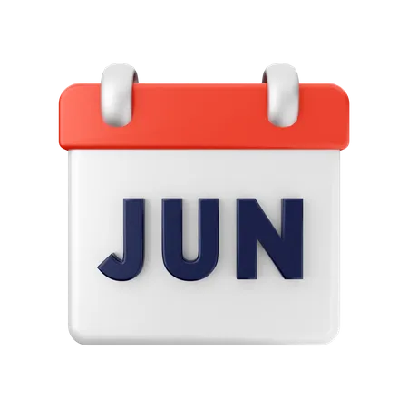 June Calendar  3D Illustration