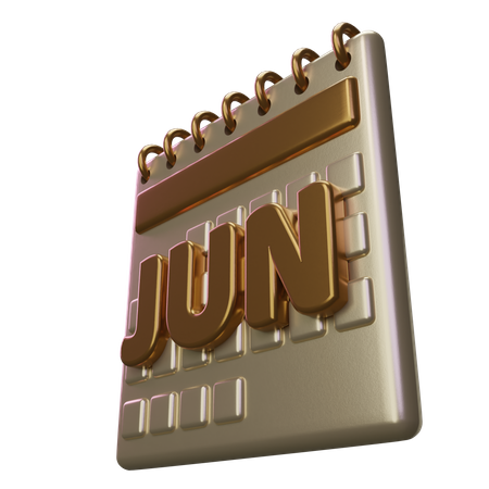 June Month Calendar  3D Icon