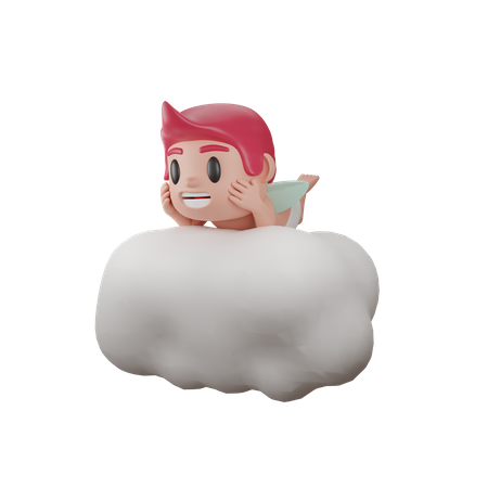 Junge auf Lovely Cupid  3D Illustration