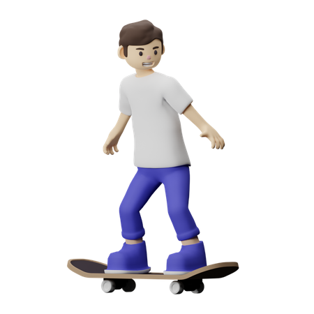 Junge beim Schlittschuhlaufen  3D Illustration