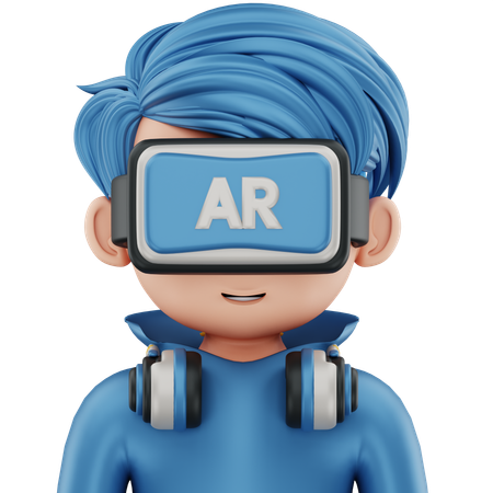 Junge mit AR  3D Icon
