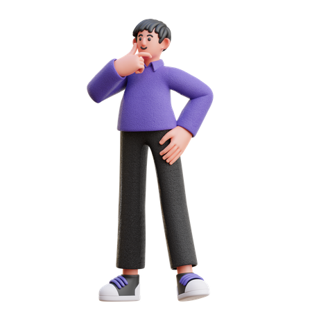 Junge denkt etwas  3D Icon