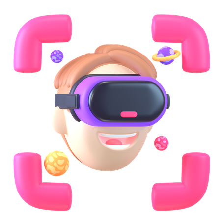 Junge erlebt Metaverse  3D Icon