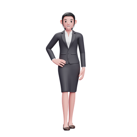 Junge Frau im Business-Anzug  3D Illustration