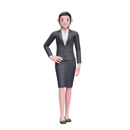 Junge Frau im Business-Anzug  3D Illustration