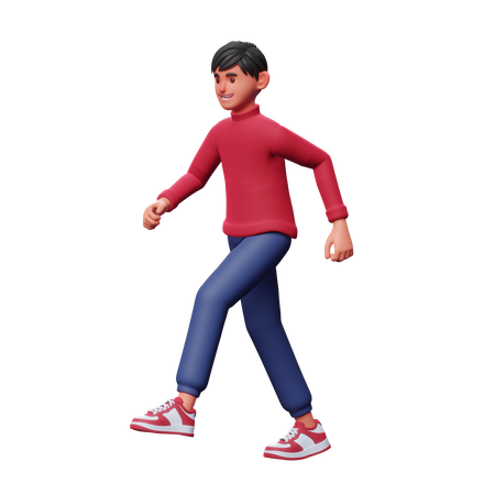 Junge zu Fuß  3D Illustration