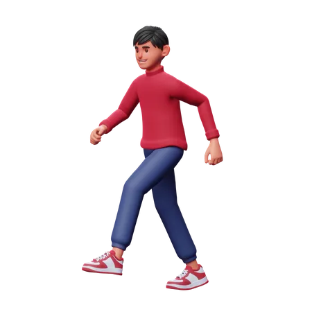 Junge zu Fuß  3D Illustration