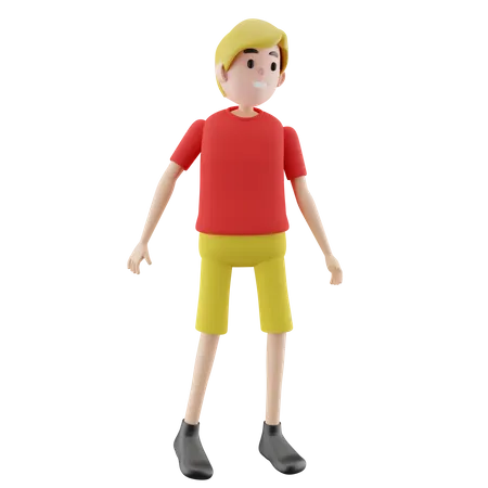 Junge gibt Pose  3D Illustration