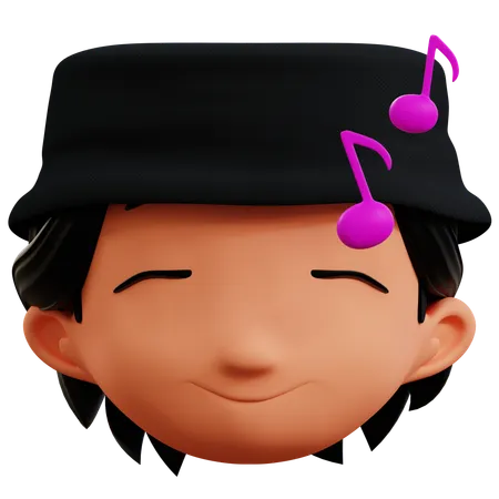 Junge hört Musik-Emoji  3D Icon