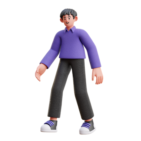Junge in Gehpose  3D Icon