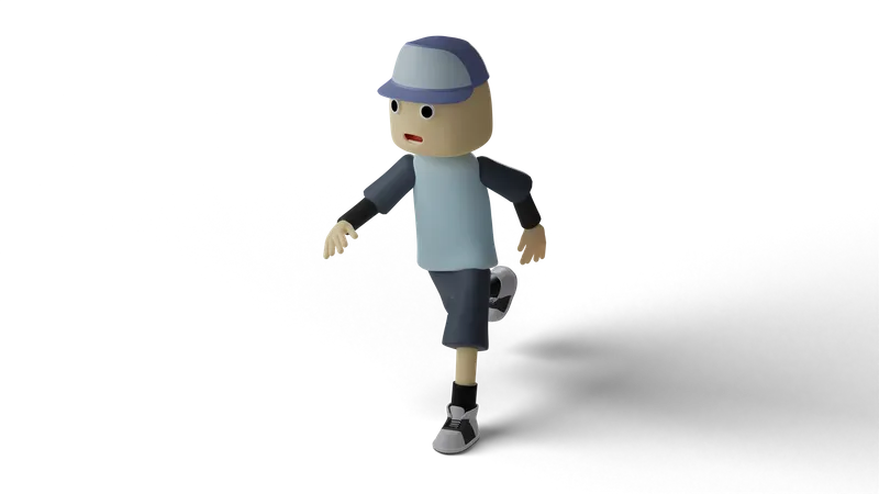 Junge in Gehpose  3D Illustration