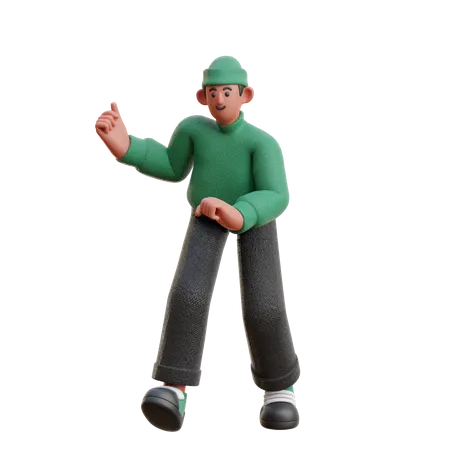 Junge in Tanzpose  3D Illustration