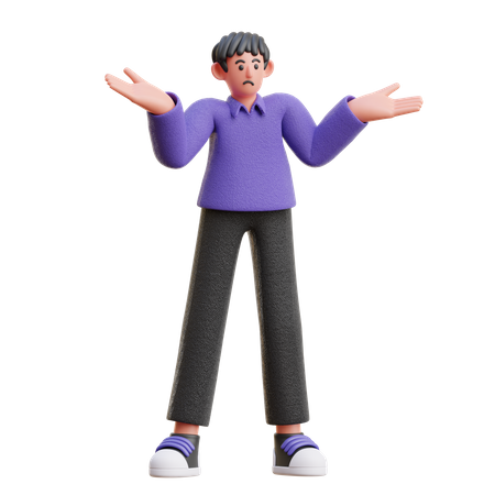 Junge in verwirrter Pose  3D Icon