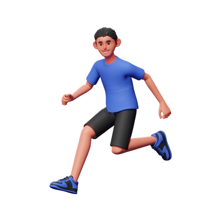 Junge laufende pose  3D Illustration