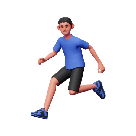 Junge laufende pose  3D Illustration