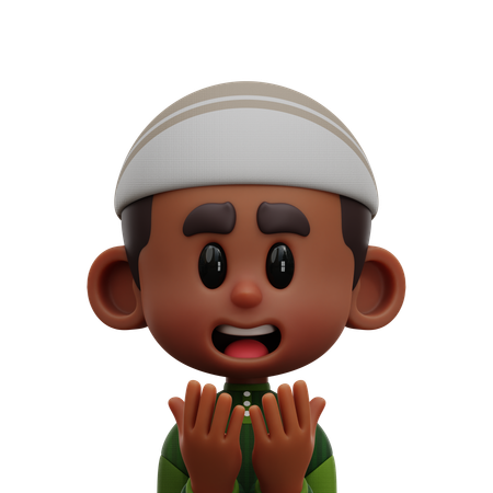 JUNGE MIT BETENDE HAND  3D Icon
