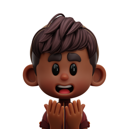 JUNGE MIT BETENDE HAND  3D Icon