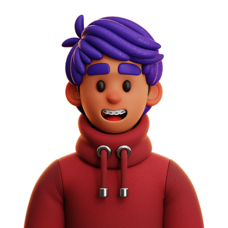 JUNGE MIT KAPUZENPULLI  3D Icon