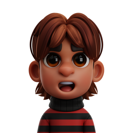 JUNGE MIT LANGEN HAAREN  3D Icon