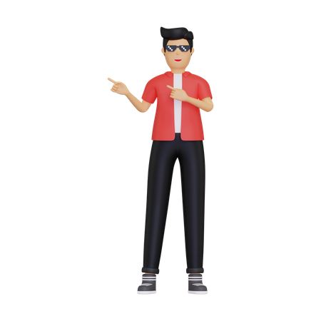 Junge präsentiert etwas  3D Icon