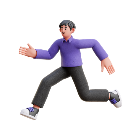 Junge rennt schnell  3D Icon