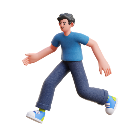 Junge rennt schnell  3D Illustration