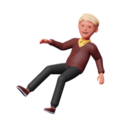 Junge springt vor Freude  3D Illustration