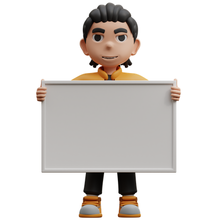 Junge steht und hält brett  3D Icon