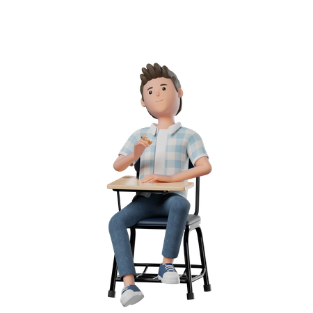 Junge Stuhl chillen  3D Illustration